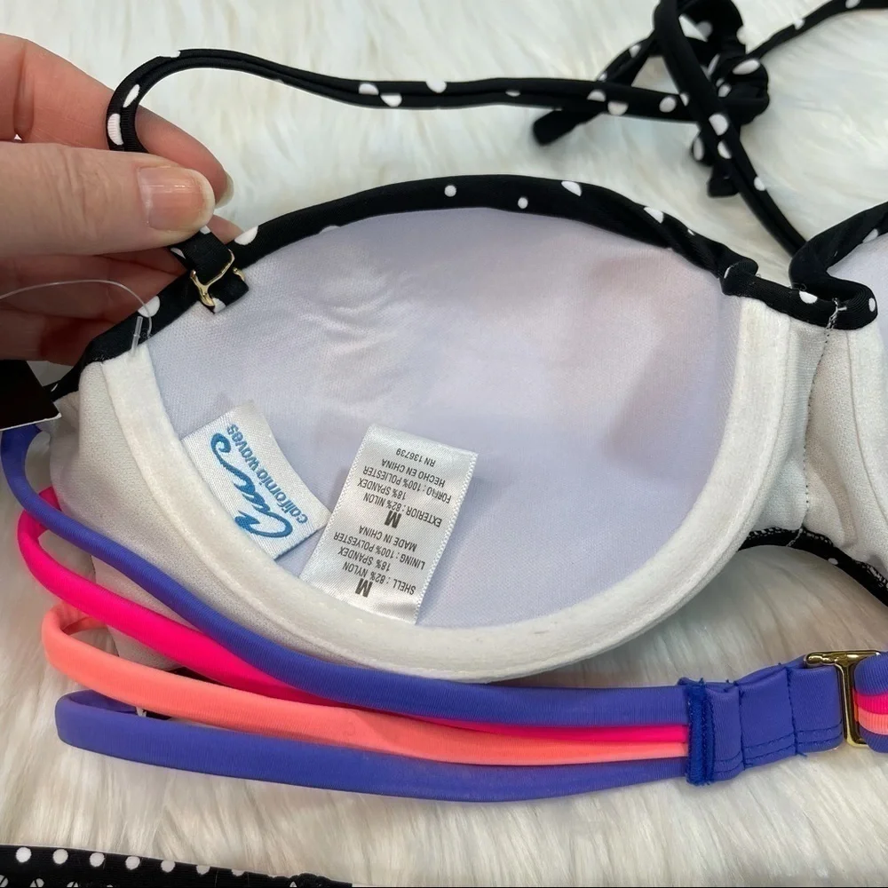 NWT California Waves Polka Dot Bikini Set Medium